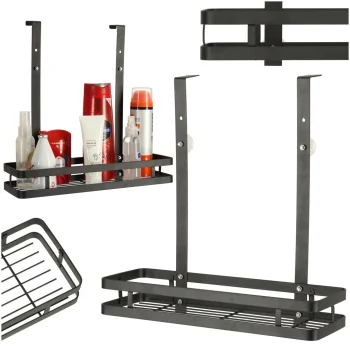 Ikonka KX4321 Black Stainless Shower Shelf