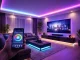 RGB LED Strip Lights 3m with Bluetooth App and Remote Control, Black