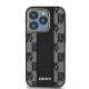 DKNY iPhone 15 Pro Case Leather Checkered Mono Pattern MagSafe, Black