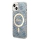Apple iPhone 14 Plus 6.7\" Guess 4G Print MagSafe Case Cover (GUBPP14MH4EACSB) + Charger, Blue