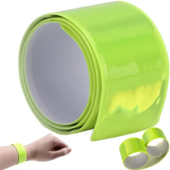 Reflective Armband for Running, Self-Coiling, 39 x 3 cm, Bright Green