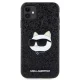 Karl Lagerfeld iPhone 11 / XR Case Glitter Choupette Patch, Black