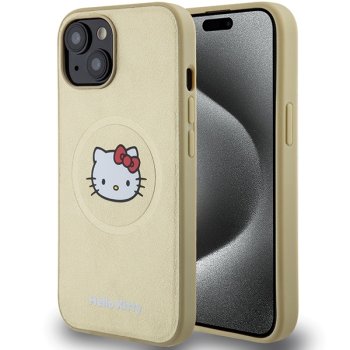 Apple iPhone 14 6.1'' Hello Kitty Leather Kitty Head MagSafe Cover Case, Gold
