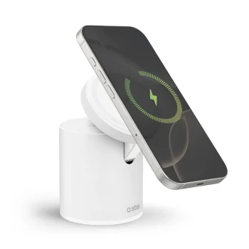 SBS 2-in-1 Wireless Magnetic Charging Station, White