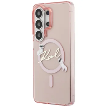Karl Lagerfeld IML KC Script MagSafe Case for Samsung Galaxy S26 Ultra, Pink