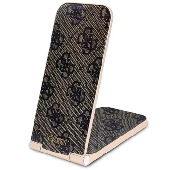 Guess 4G Pattern MagSafe Foldable 2-in-1 Wireless Charger 15W - Brown