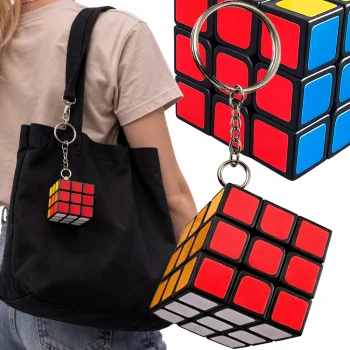 Mini Rubik's Cube Keychain 3x3 Educational Puzzle Toy, Multicolor