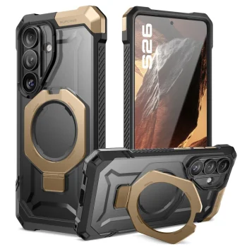 Supcase UB Grip Mag MagSafe Case for Samsung Galaxy S26 - Black and Brown