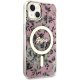 Guess iPhone 14 Case Flower MagSafe, Pink