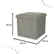 Folding Ottoman Padded Stool Storage Box, Gray