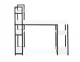 ModernHome computer desk with shelves and metal frame, white