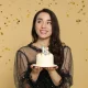 Birthday Cake Candle Number 18 with Glitter, Multicolored, 7–8 cm