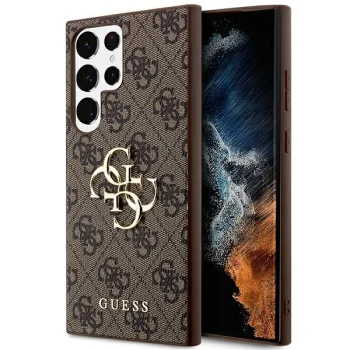 Guess 4G Big Metal Logo Case for Samsung Galaxy S24 Ultra Brown