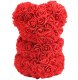 Rose Bear with Heart and LED Lights, 23 cm, Red and White