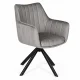 ModernHome 360° Swivel Velvet Dining Chair with Armrests, Beige
