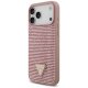 Guess Rhinestone Triangle Logo Phone Case Cover iPhone 17 Pro Max - Pink