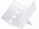 Folding Cosmetic Mirror with LED Light and Stand, White