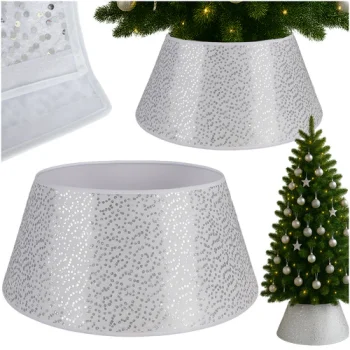 Christmas Tree Stand Cover Ruhhy 60x22cm, White/Silver