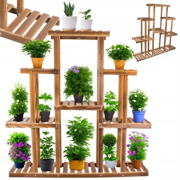 Wooden 5-Tier Flower Shelf Stand Rack