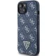 Guess iPhone 15 Plus / 14 Plus Case 4G Triangle Metal Logo, Blue