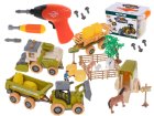 Set 2in1 with children's tools in farm style + figures