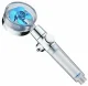 Shower Head with Blue Turbine, Silver/Transparent