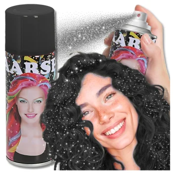 Bakalu Glitter Hair Color Spray, Black, 250 ml