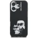 Karl Lagerfeld IML Aquarelle Karl & Choupette & Logo iPhone 16 Case - Black