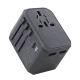 Uniq Load. network. Voyage World Adapter 33W + 2xUSB + PD 18W + QC 3.0 grey/charcoal gray (LITHOS Collective)