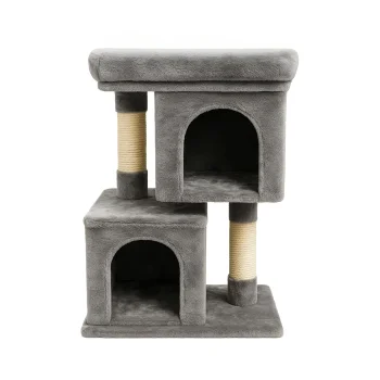 2-Level Cat Scratching Post with Bed and House, 67 cm