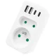 Socket Splitter Maclean MCE249 F/W, 2 Outlets, 2x USB-A, 2x USB-C PD 20W, White