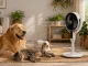 Adjustable Floor Fan with LED Display, Remote Control and Oscillation, White/Black