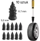 Tire Repair Kit, 10 Pcs, Size S, 5.3 x 11.7 mm