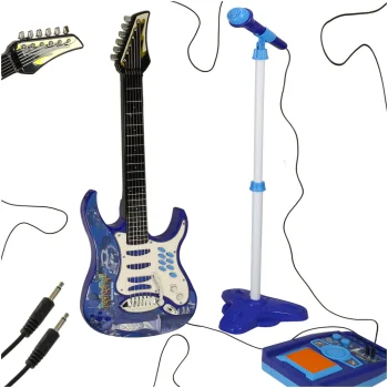 Kids Electric Guitar Toy with Amplifier and Microphone, Blue