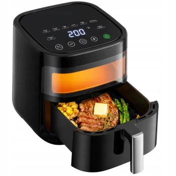 Air Fryer 1200W 4L with Touch Panel and 8 Programs, Black