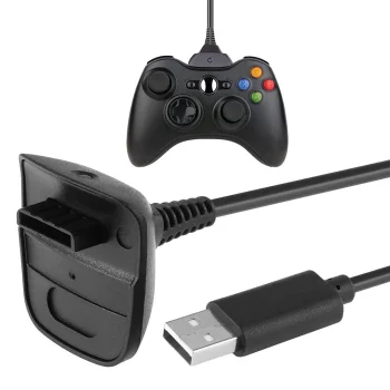 Xbox 360 Play & Charge USB charging cable for controller, black
