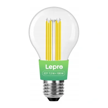 LEPRO 100094-WW-EU E27 Filament LED Bulb, 7.2W (100W), 1521 lm, 2700K