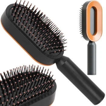 Detangling Hair Brush, Compact Travel, Antistatic, Black