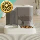 Automatic Pet Feeder and Water Dispenser 2-in-1, White