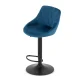 Leobert Swivel Bar Stool with Height Adjustment, Velour, Navy Blue