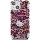 Чехол Hello Kitty для iPhone 15 IML Tags Graffiti, розовый