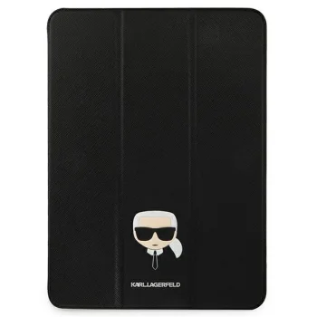 Karl Lagerfeld Saffiano Karl Head Book Cover Case for iPad Pro 11", Black