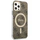 Apple iPhone 12 / 12 Pro 6.1\'\' Guess 4G Print MagSafe Case Cover (GUBPP12MH4EACSW) + Charger, Brown