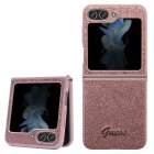 Guess Glitter Script korpuss priekš Samsung Galaxy Z Flip 5 - rozā krāsā | case for pink