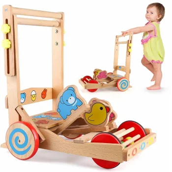 Bakalu Wooden Interactive Baby Walker Jumping Animals KZ1115