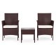 MultiGarden Garden Furniture Set, 2 Chairs and Table, Brown