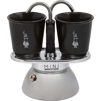 Bialetti Mini Express Induction Espresso Maker with 2 Cups, Black