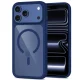 Tech-Protect MagOne MagSafe CC Case + 2-Pack Tempered Glass for iPhone 18 / 17 Pro Max, Clear Navy Blue