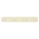 Wall-mounted bathroom hook rack, metal, 4 hooks, cream