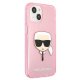 Karl Lagerfeld iPhone 13 mini Case Glitter Karl\'s Head, Pink